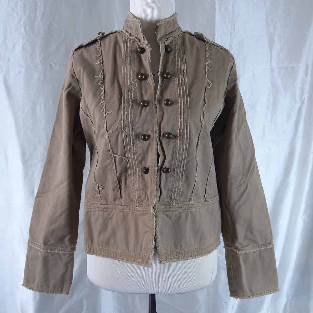 Denim Co Shaki Military Inspire Jacket Size Medium